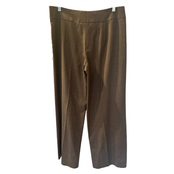 AKRIS Punto Women's Wool Pants Taupe Grey sz 8 Old Money Office Straight Leg - Picture 3 of 3